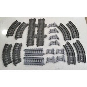 Thomas & Friends TrackMaster Gray Track Lot 20 Pc Straight Curved Adapters